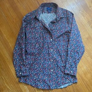 Apt. 9 Floral Casual Button Down Shirt - Red and Blue